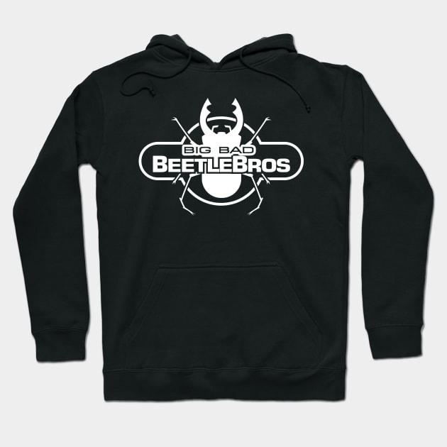 Beetle Bros Logo White Hoodie by GodPunk